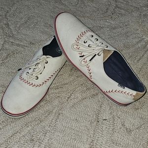 Keds Baseball Canvas Shoes Women's Size 11M Red and White Color